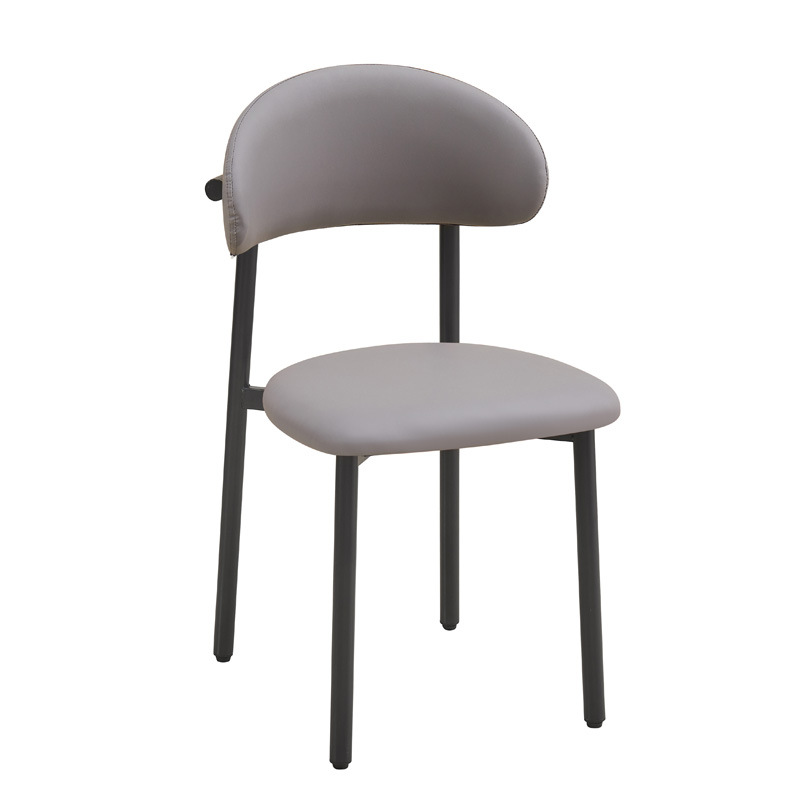 Silla de comedor de lujo ligero, cojín de cuero para el hogar, silla de ocio, silla de recepción de hotel, silla de banquete comercial, silla de comedor