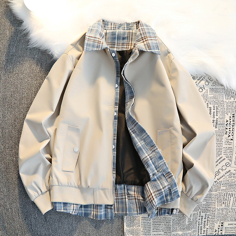 New Splicing Contrasting Loose Cleanfit Flight Suit Jacket_voghion.com