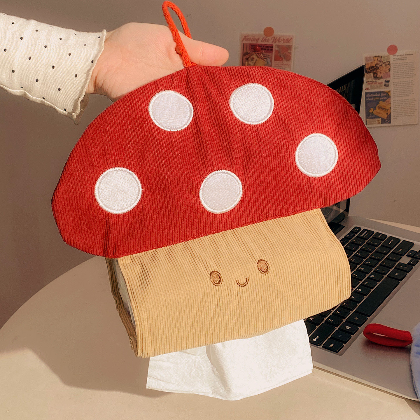 Bolsa Porta Pañuelos Colgante de Lona Multiuso para Coche y Hogar image 3
