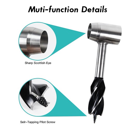 Outdoor multifunctional survival drilling bit, leather woodworking manual drill, branch drill, hand screw drill Manual Aug