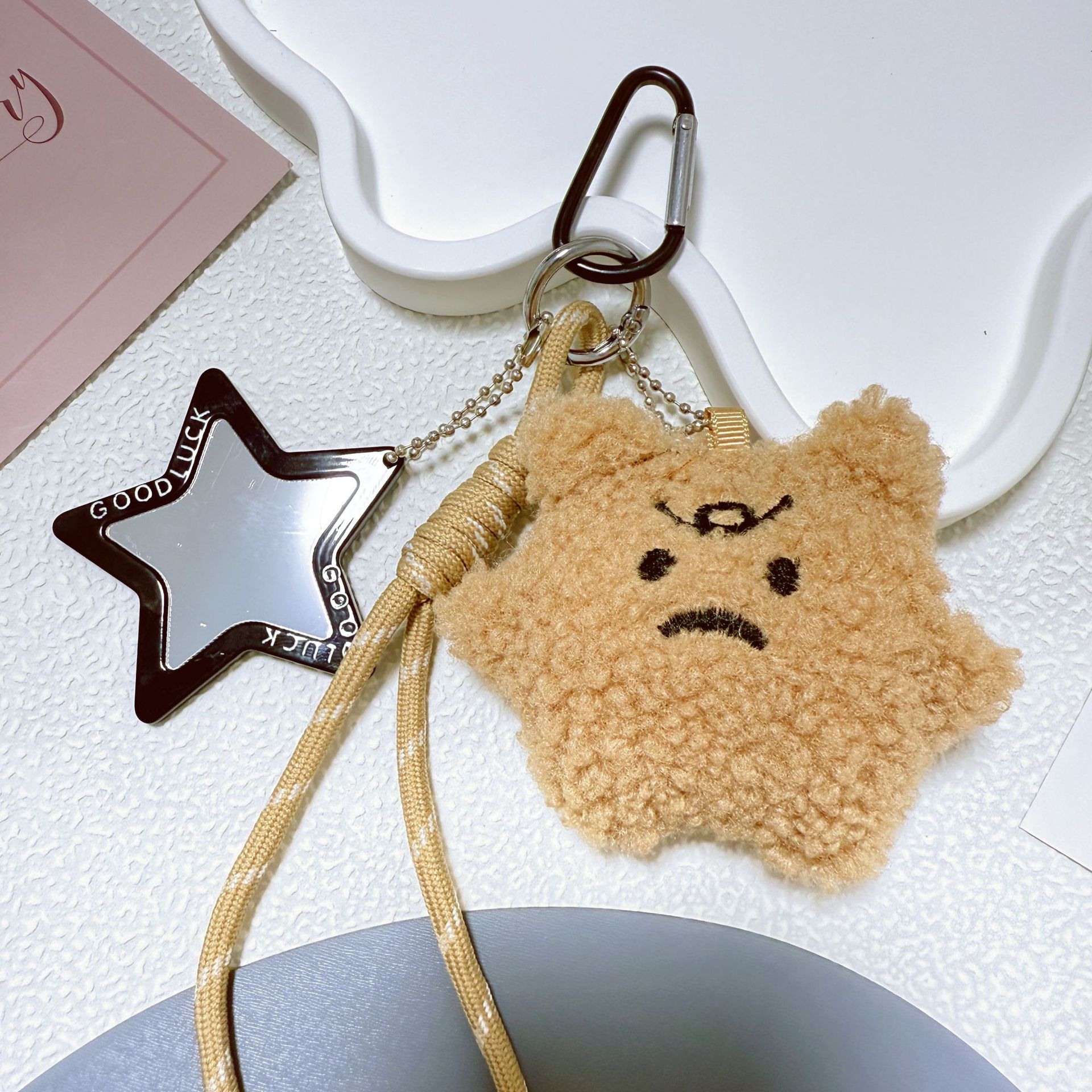 Pelusa dopamina diy Bears bolsos colgantes lindos caricaturas Bears béisbol llaveros Miu 系 colgantes de cuerda trenzada