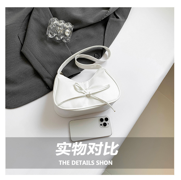This is a trendy and fashionable single-shoulder crossbody bag with a simple bow design for women's 2024 autumn and winter collection undefined