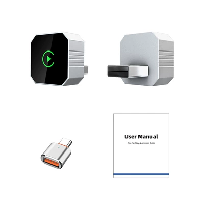 Connectivity Box, Simsiz CarPlay və Android Auto - 2-in-1-horizontal-plug-in-type-silver-white-label