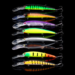 Lure Kit: Artificial Bait for Freshwater & Saltwater — Hard Baits, Sinking Minnows, and Lifelike Fish-Imitating Lures. Premium Bionic Bait MI24 for International Trade.