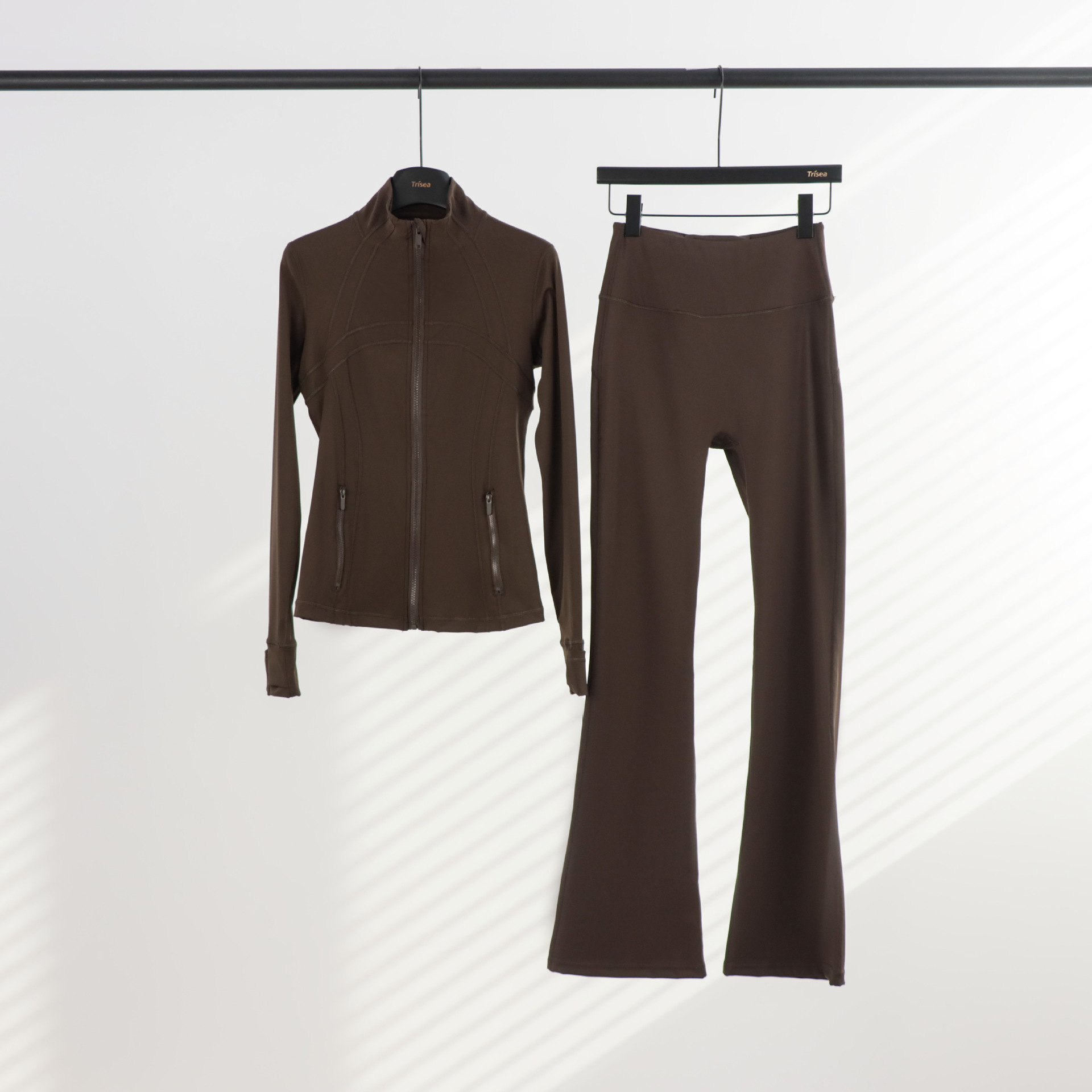 LULU chaqueta de cuello de喇叭 con cremallera, chaqueta de cuerpo, chaqueta de yoga elástica, mujer