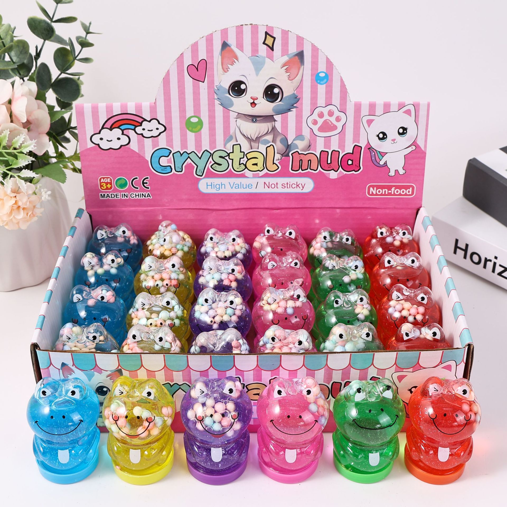 24 piezas de pegamento espumoso de cristal, pegamento M seguro, no tóxico, no pegajoso, juguete educativo, arcilla DIY.