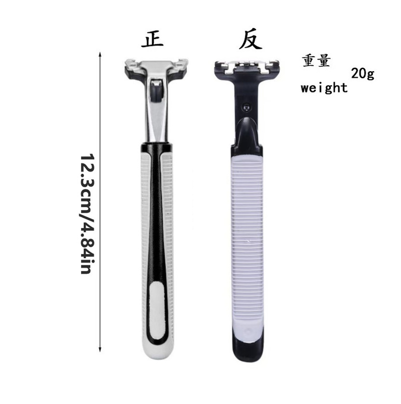 in stock wholesale double-layer manual razor blade holder handle razor 2 layers old-fashioned men's handle non-slip rack