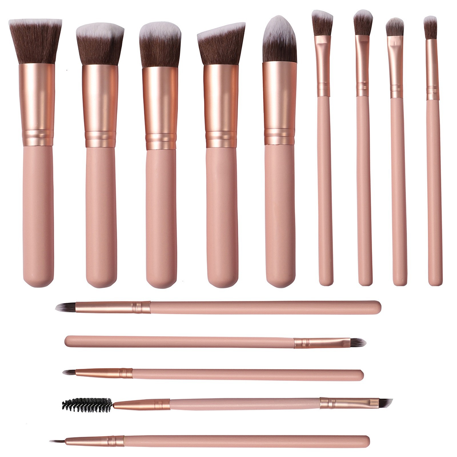 14 pinceles de maquillaje blindaje rosa suave pinceles de maquillaje de chicas pinceles de pintura en polvo pinceles de blindaje herramientas de maquillaje al por mayor