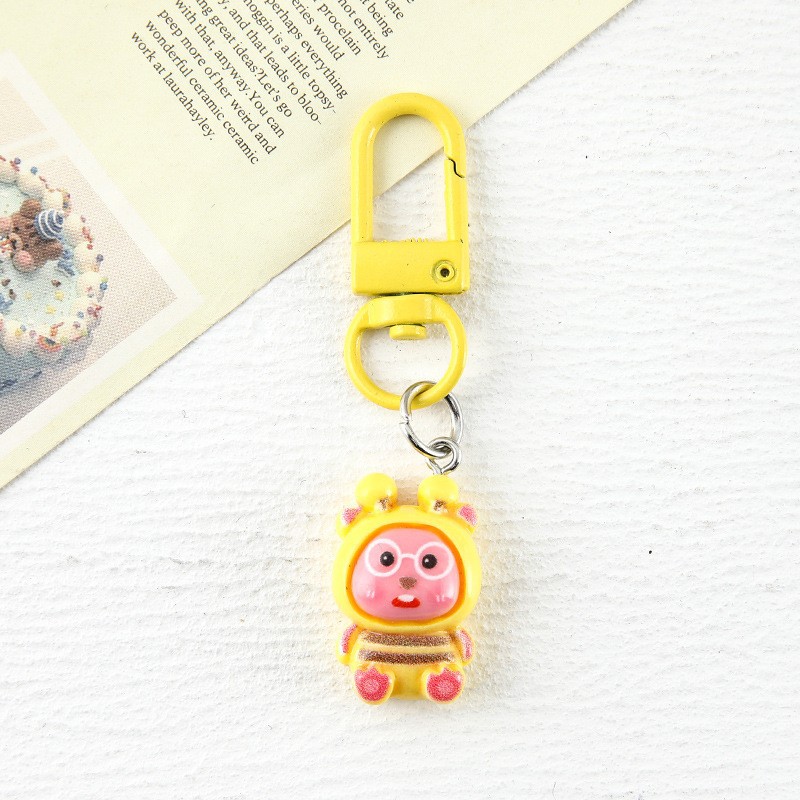 카툰 레진 키링/꿀벌 꼬마 비버