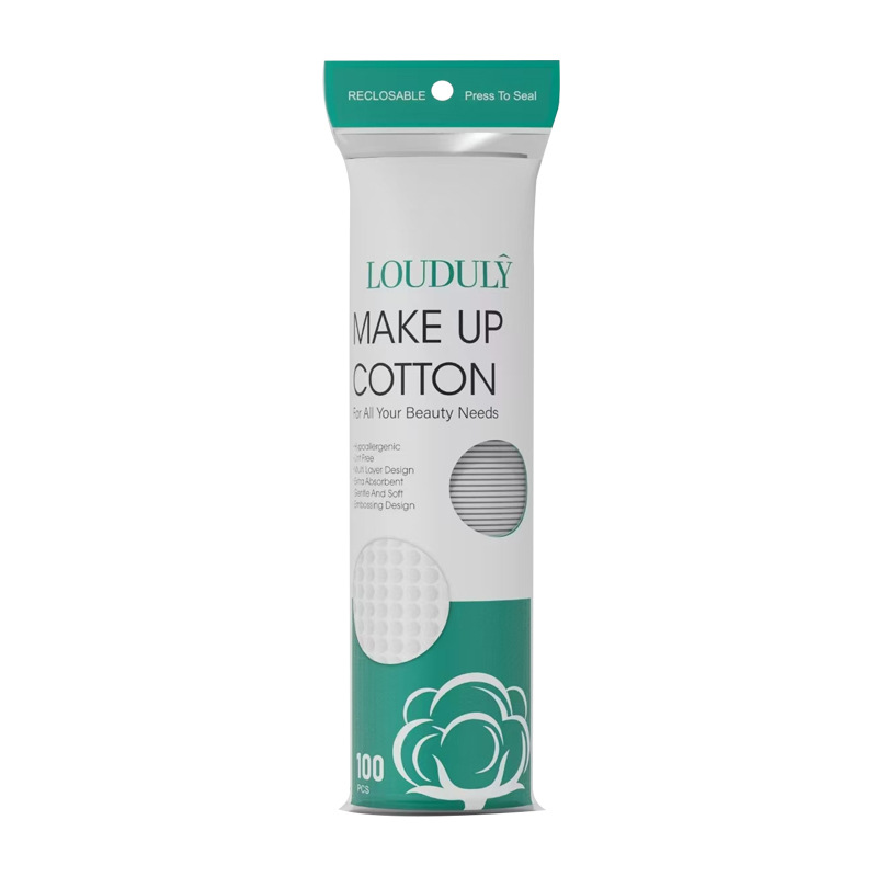 Discos de algodón redondos estilo inglés, algodón spunlace, algodón acolchado compuesto de tres capas, discos desmaquillantes con borde cosido y relieve, engrosados.