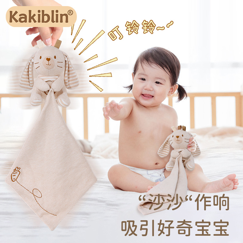 Nuevo kakiblin muñeca de algodón orgánico toallas de seda bebés entradas mordidas toallas de saliva juguetes para dormir recién nacidos