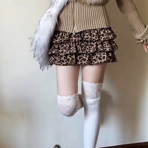 Slimming pure cotton chiffon cake skirt puff skirt mini base skirt floral short skirt lace half skirt for women