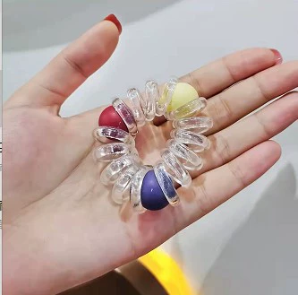 Проволока для волос Telephone Coil Hair Rope (П ponytail) — матовая и прозрачная, корейский простой элегантный, ассорти цветов