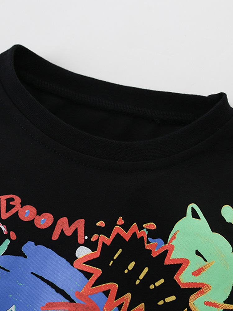 Blusa de niño malwee transfronteriza otoño e invierno nuevo estilo europeo y americano, cuello redondo, manga larga, camiseta para niños de moda
