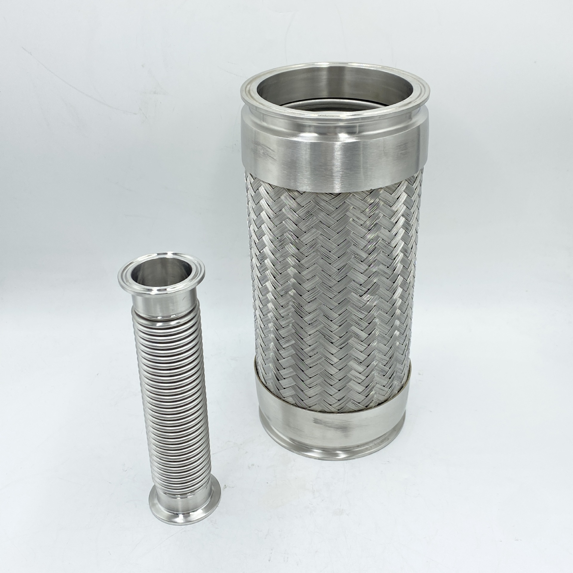 304不锈钢卡盘式波纹管卫生快速接头快装金属卡箍钢丝编织网软管