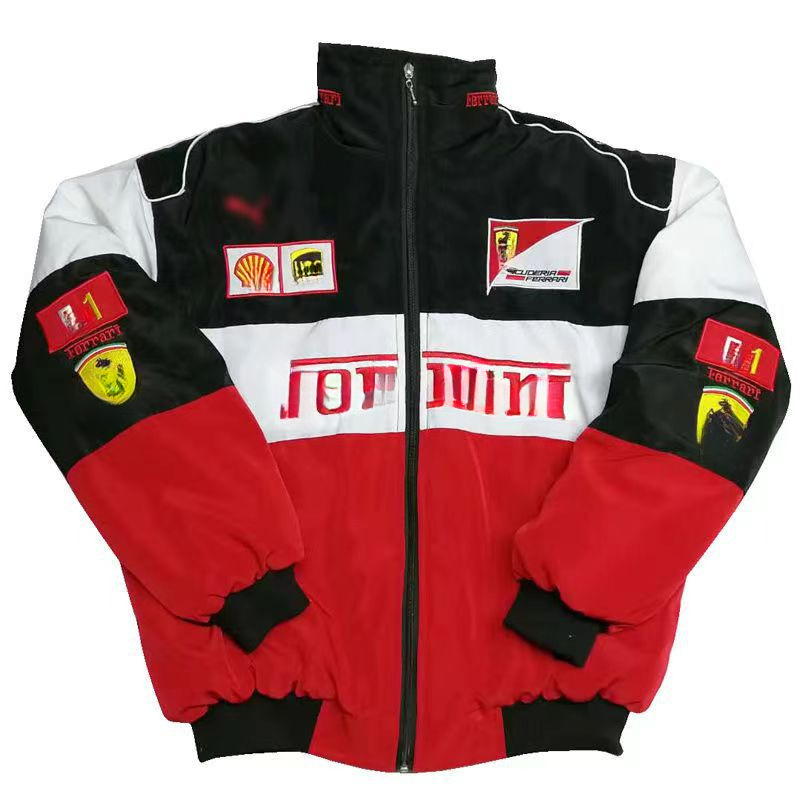Racing car, thin summer jersey, long-sleeve, down jacket, with embroidery, classic length