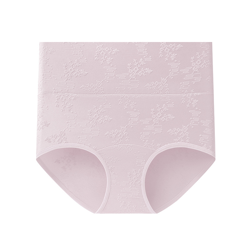 Ropa interior de estilo nacional, cintura alta, abdomen, entrepierna larga, talla grande, 200 kg, entrepierna de algodón puro, entrepierna antibacteriana de grado 10A, ropa interior jacquard para mujer