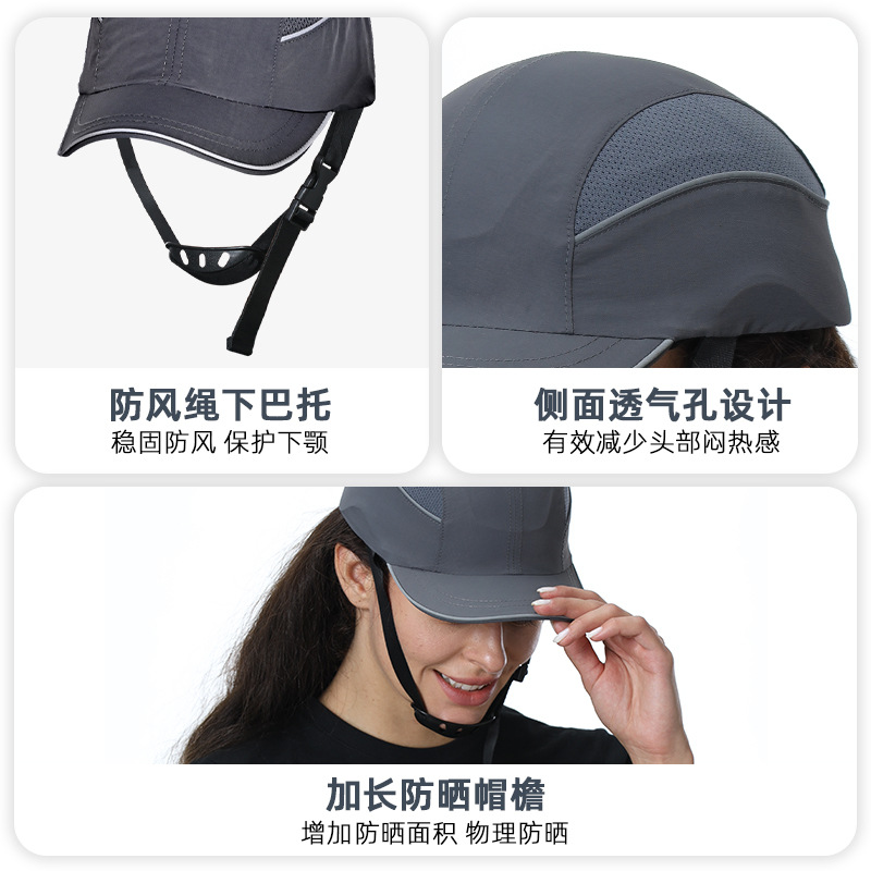 Certificación CE casco de cabeza portátil sombrero de seguridad contra colisiones transfronterizas sombrero de taller de protección permeable al aire rápido seco sombrero de béisbol contra colisiones
