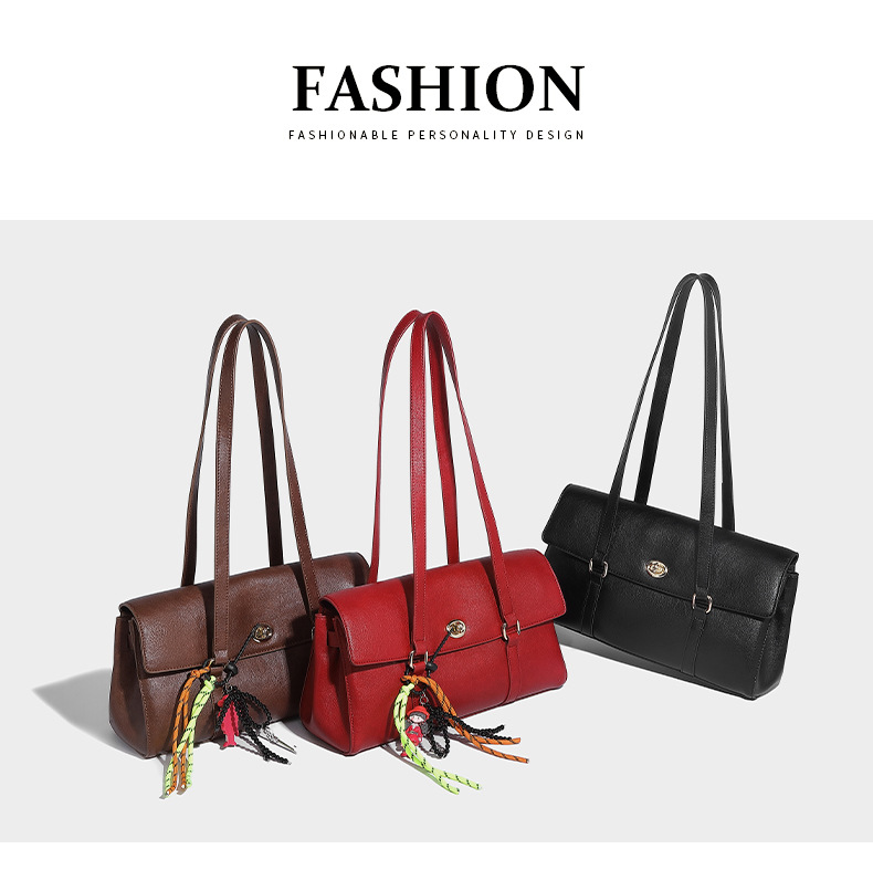 Grote capaciteit enkele schouder oksel met high-end gevoel, kralenhanger voor woon-werkverkeer, modieuze en veelzijdige handheld_voghion.com