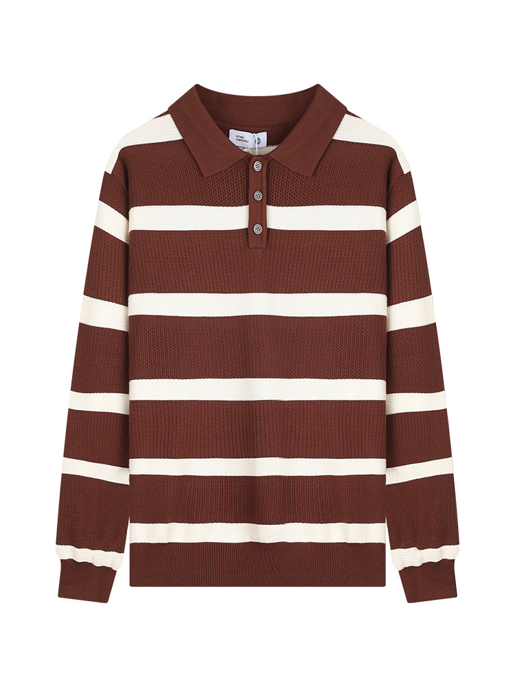 Comercio exterior transfronterizo Amazon ropa de hombre Polo a rayas de hombre Casual de negocios con collar de punto suéter Polo para hombre
