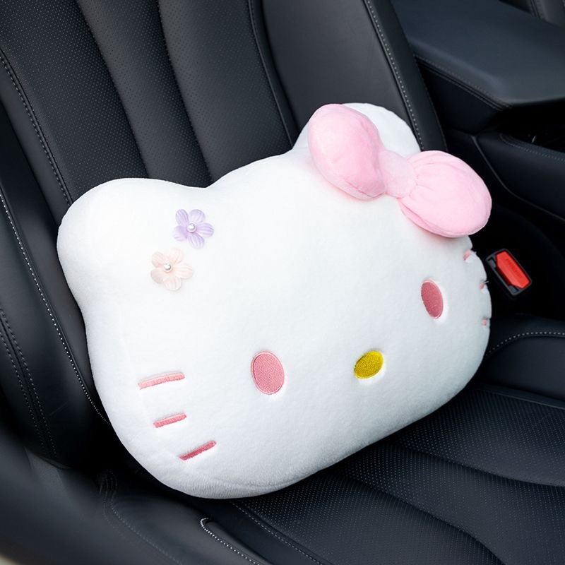 Cute Cartoon Cat Car Headrest Neck Pillow Car Seat Cushion Lumbar Support Backrest Cushion Pillow Neck Pillow
