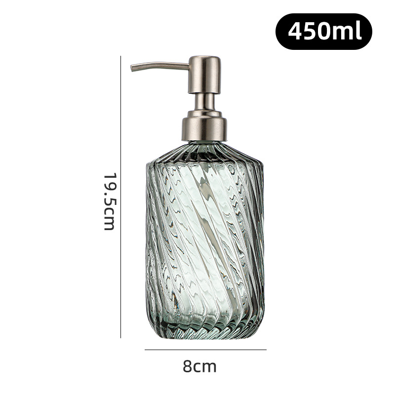 450ml; Junta de bambú azul + cabeza de bomba de acero inoxidable