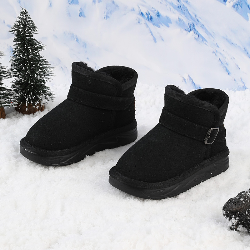 Botas de nieve para niños 2024 invierno nuevo botas de algodón gruesas calentamiento impermeable botas de algodón para niños botas de niñas