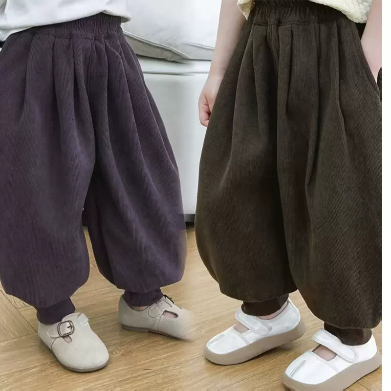 儿童韩版宽松哈伦裤男女童春秋洋气百搭宝宝灯笼裤中大童外穿裤子