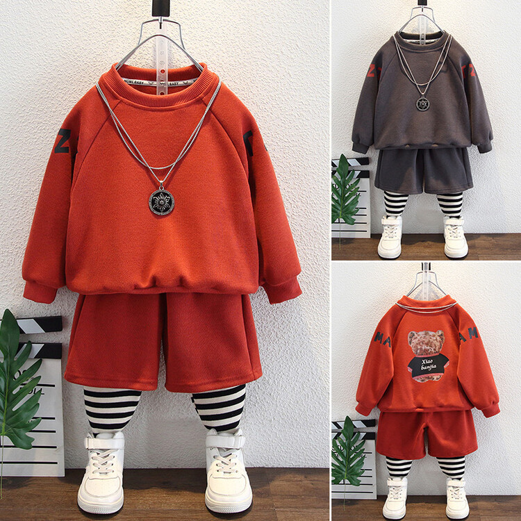 Ragazzi Stripe 2024 Primavera e Autunno Nuovo Bello Esplosivo Street Due Pezzi Set per Abbigliamento per Bambini_voghion.com