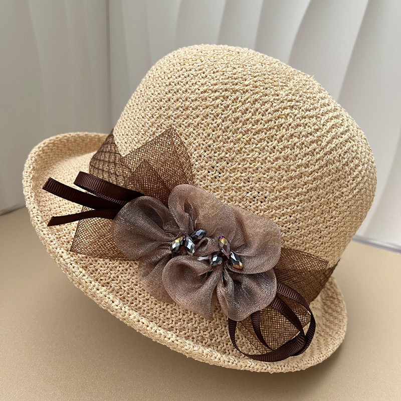 Women's Casual Flower Bow Knot Sun Hat display picture 2