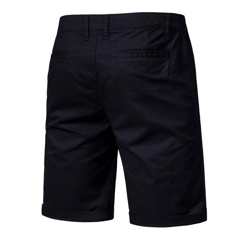 Casual Cotton Shorts For Men Five-point Straight Fit Solid Colour_voghion.com