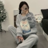 Keep warm velvet long-sleeve, trousers