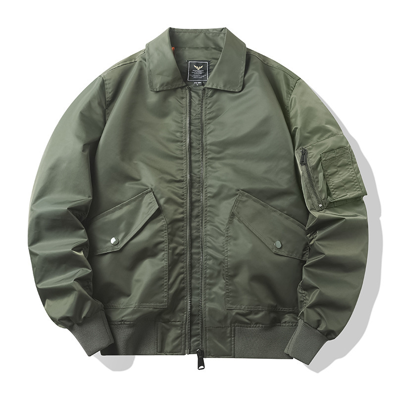 Autumn and Winter tough guy lapel coat live broadcast supply [Cotton/thin] pilot jacket men's flight jacket