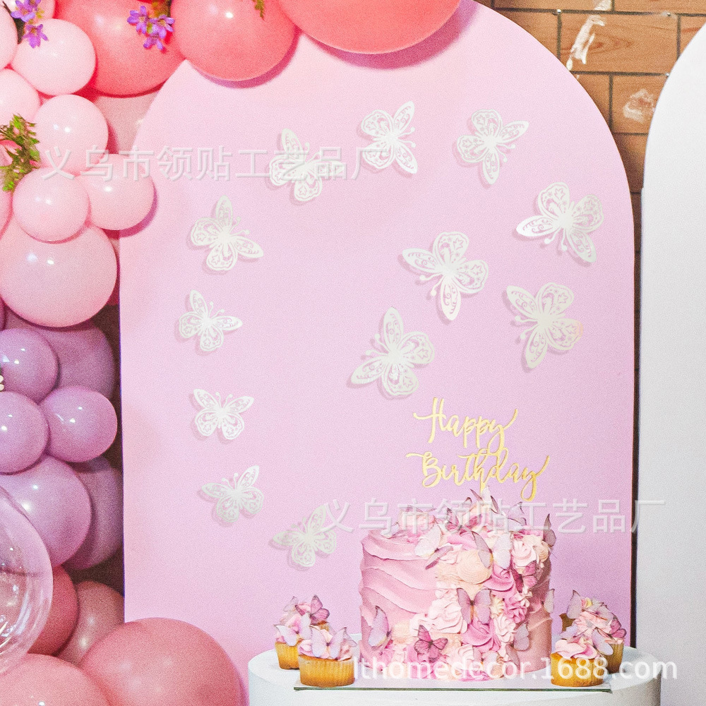 LTHD024 papel hueco mariposa tridimensional mariposa aniversario decoración decorativa decoración de fiesta de cumpleaños