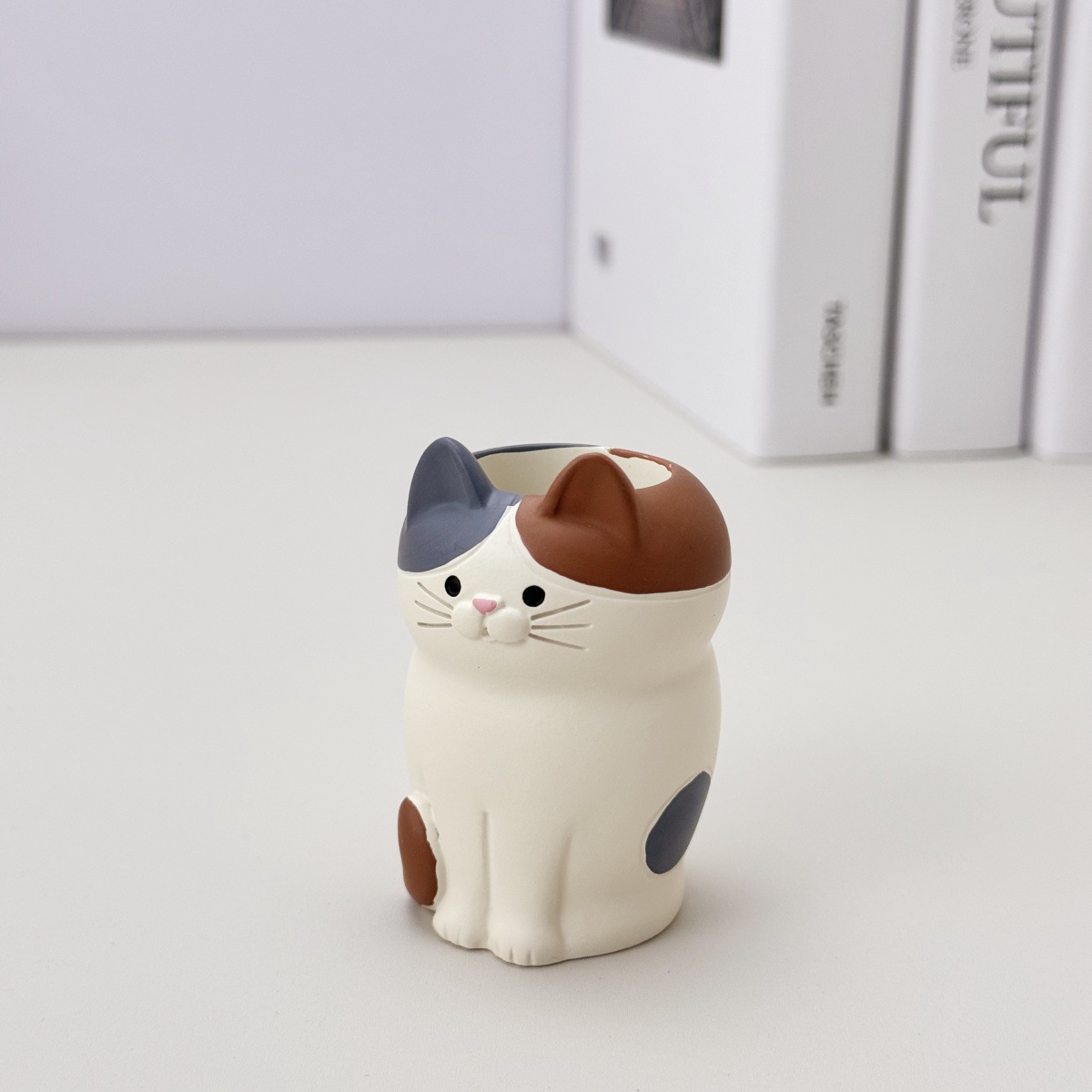옥양목 고양이 펜 홀더