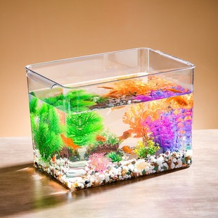 Hot-Selling Small Desktop Special Turtle Tank, High-Transparency Micro-Landscape Fish Tank, Transparent Plastic Study Landscaping Goldfish Tank