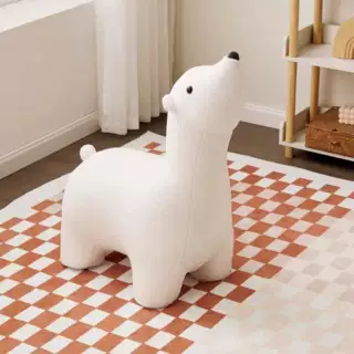 萌宠儿童北极熊沙发家用摆件椅卡通换鞋凳呆萌兔矮凳脚踏凳可爱兔