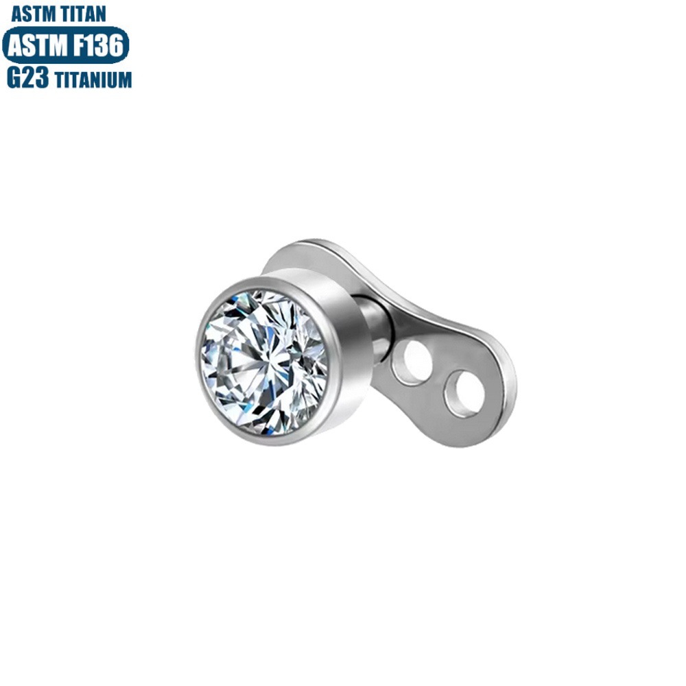 16G labret stud size and finish detail