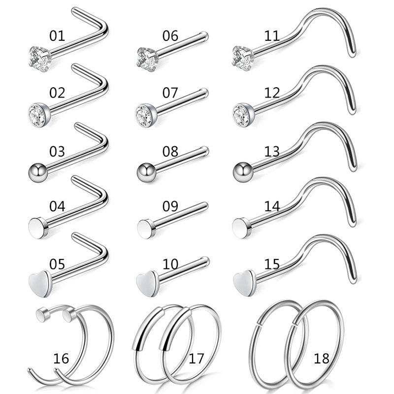 Nose piercing, set, physiological accessories stainless steel, Amazon
