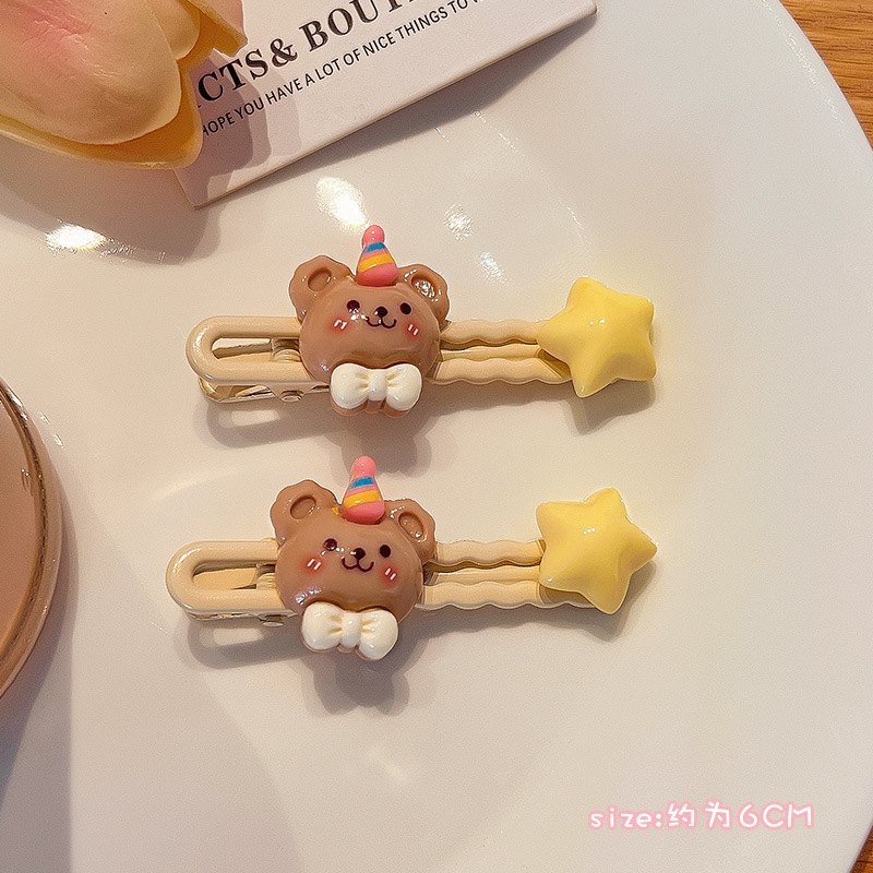 Pinza para el cabello de dopamina sin costuras de color caramelo clip lateral femenino flequillo clip para el cabello roto tocado clip de pico de pato y2k horquilla de una palabra