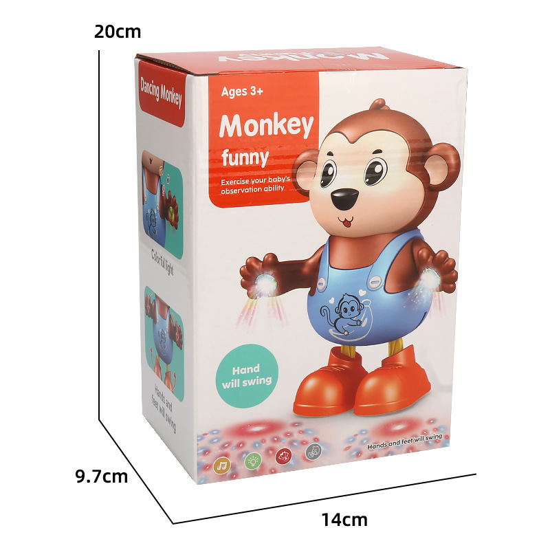 Tiktok mismo canto eléctrico bailando pequeño mono música luz columpio alrededor lindo animal muñeca eléctrica