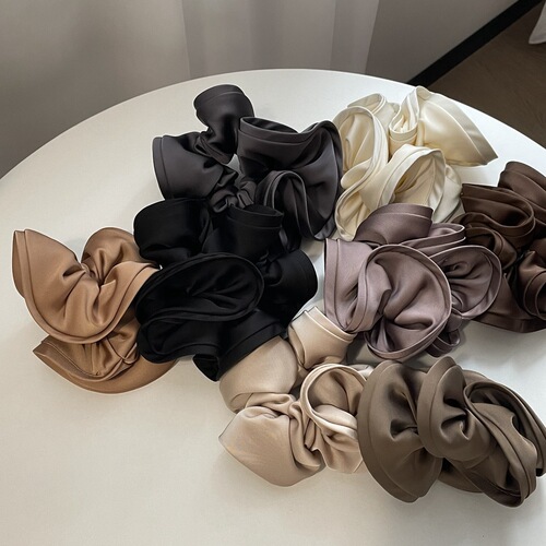 French design sense of fungus hair tie ins high-end satin headband for women with simple temperament new style hair tie