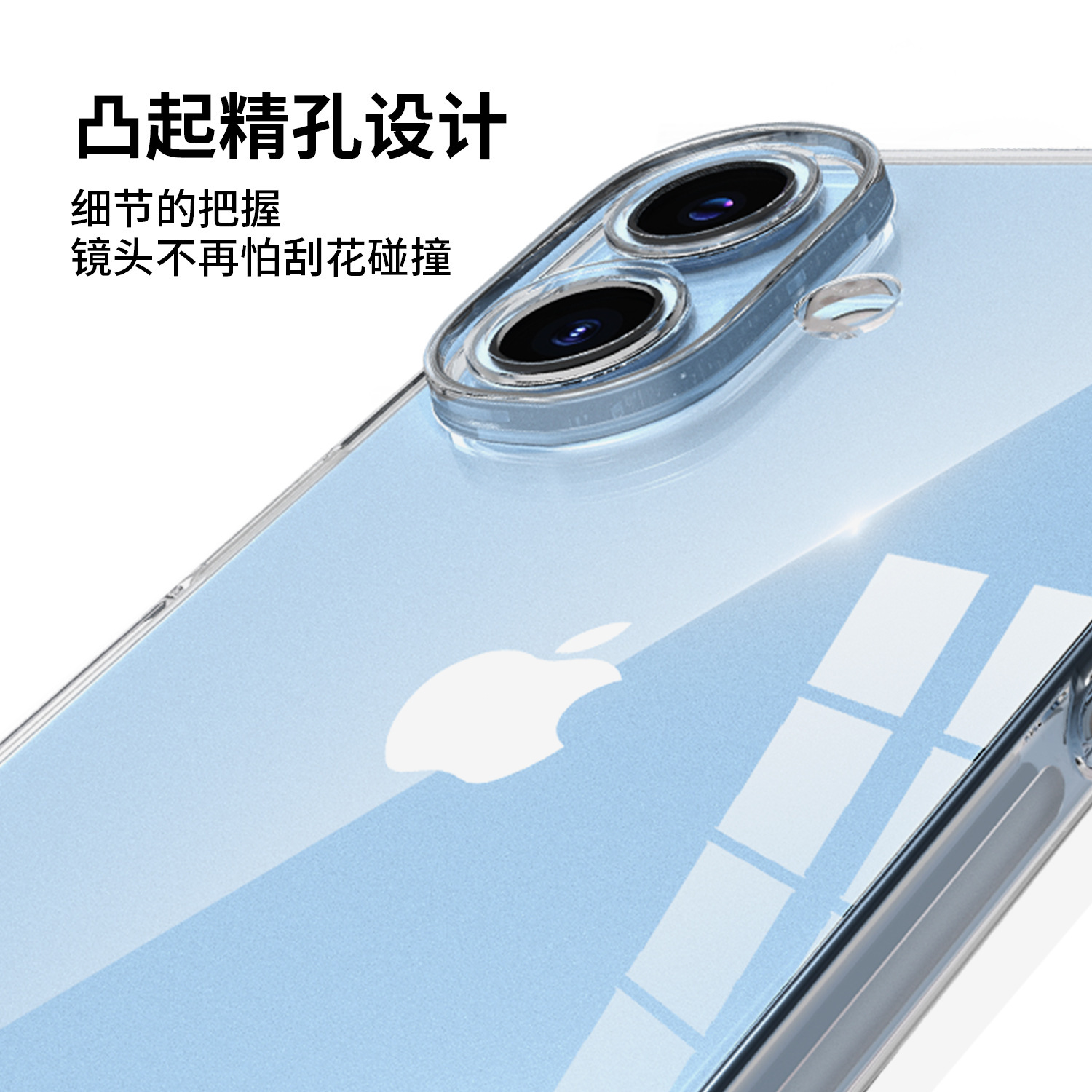 LIMERCA [İnce Delikli] Apple 16 iPhone 15 Pro Max İçin Uygun Şeffaf Telefon Kılıfı TPU