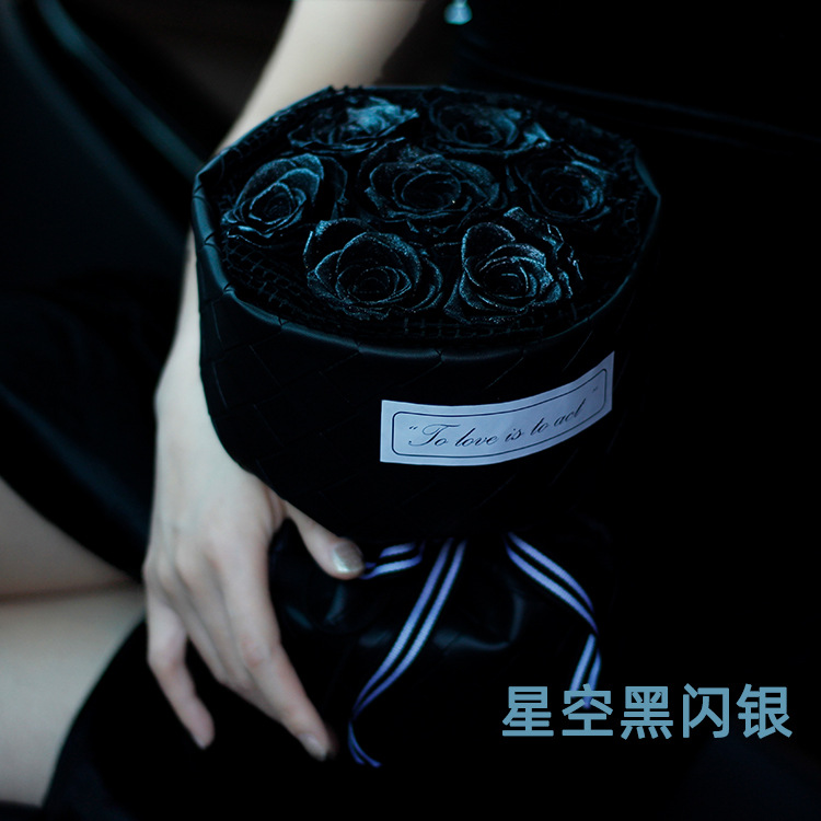 Ramo de rosas, flores secas, Día de la Madre, regalo de cumpleaños para niña, producto terminado, regalo de San Valentín, flor eterna, arte floral en degradado