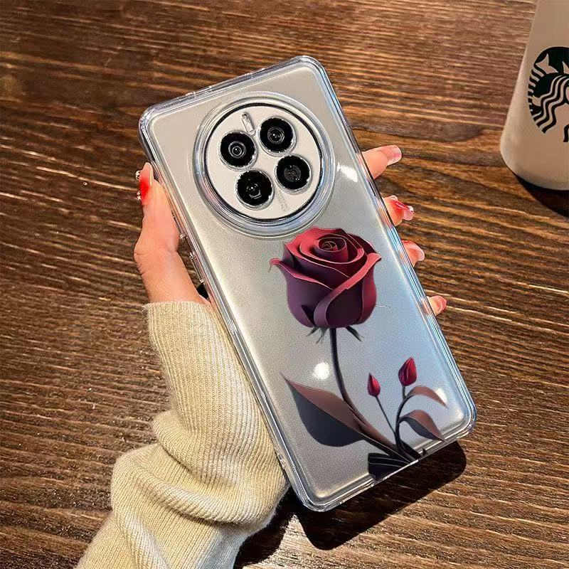 Simple Rose es adecuado para el nuevo Huawei P70 Space Shell Honor 100pro alta transparencia mate60 todo incluido NOVA12