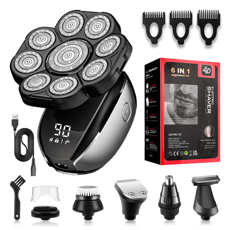 Lavado de cuerpo completo 9D máquina de afeitar eléctrica multifuncional de los hombres maquinilla de afeitar pelo Calvo Clipper nariz pelo Clipper traje al por mayor