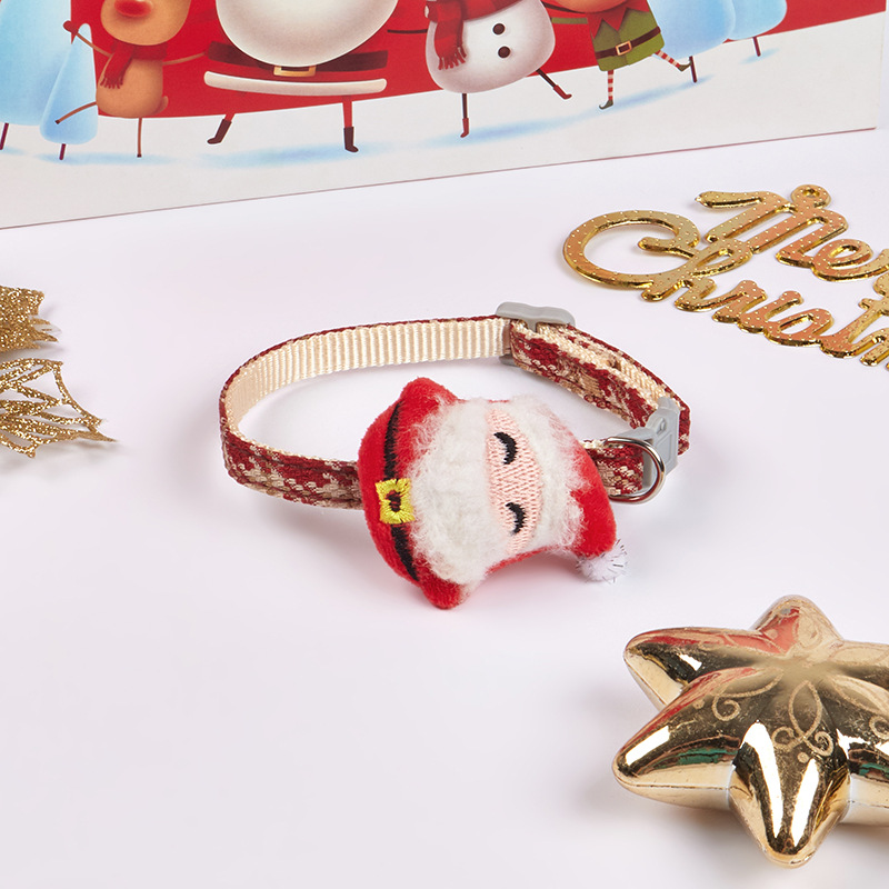 Nuevo collar de mascotas Teddy Bear pequeña cuerda de tracción de perros collar de Navidad collar de gatos fabricantes al por mayor