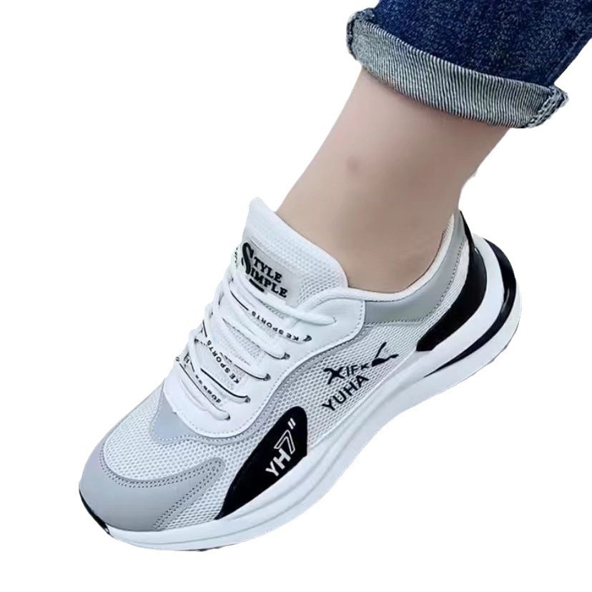 Zapatos de papá para hombres y mujeres del mismo estilo, malla de primavera, zapatos deportivos transpirables, suela suave, zapatos de pareja voladores de todo fósforo al por mayor