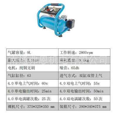 Hava kompressorları Brushless Lithium Battery Air