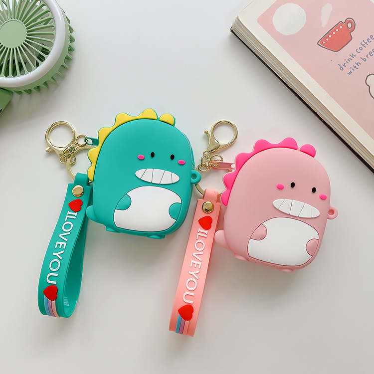 Silicone Coin Purse Soft and Hard Coin Bag Headphone Bag Creative Cartoon Mini Hand Keychain Bag Can Be Sticked Mobile Phone Case Bag